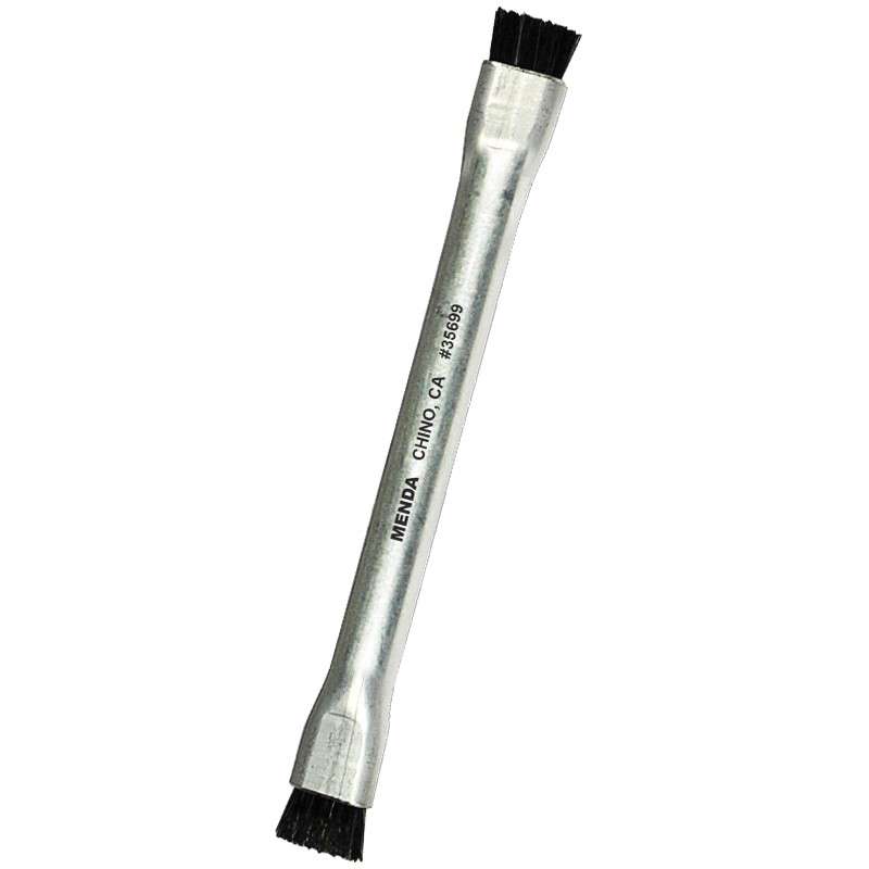 Conductive Double-Sided Nylon Brush with Aluminum Handle and Black Bristles, 5" Long